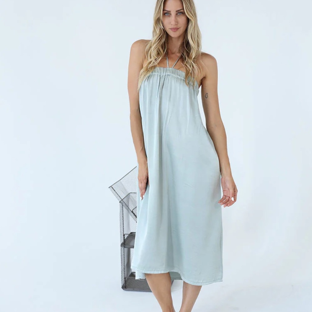 PJ HARLOW BELLA MAXI SATIN DRESS/SKIRT - SAGE